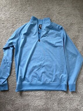 FootJoy Men's Light Blue Quarter-Zip Performance Sweater